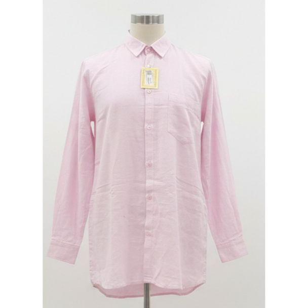Pink solid cotton men's shirt full sleeve