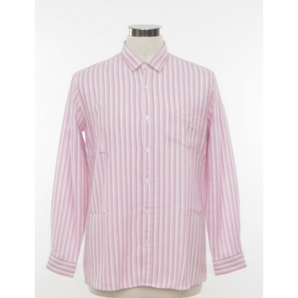 Pink striped cotton men's shirt full sleeve - classic and affordable